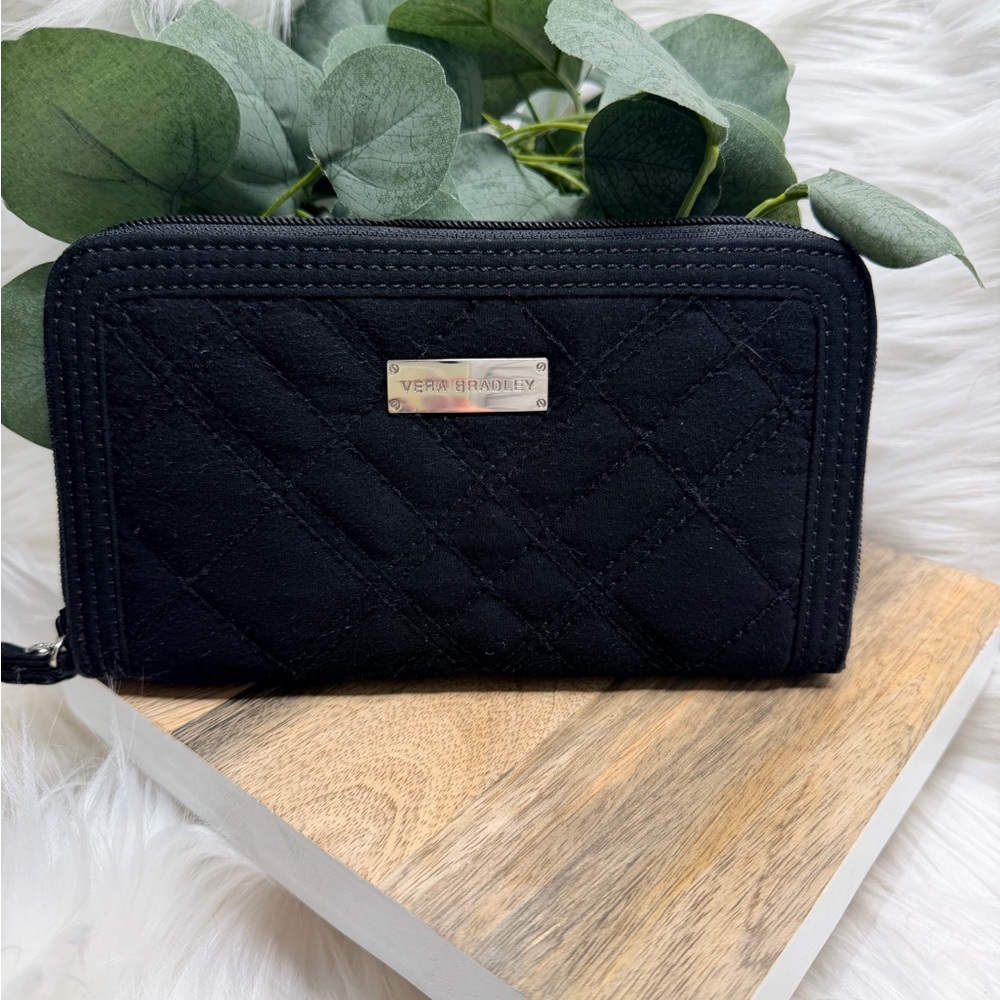Vera Bradley Black Quilted Zip Wallet